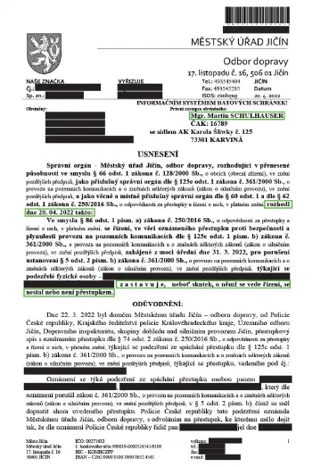 Anonymizované rozhodnutí, Jízda pod vlivem drog (THC)