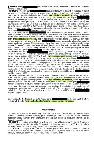 Anonymizované rozhodnutí, Čtyři sporné záznamy bodů najednou